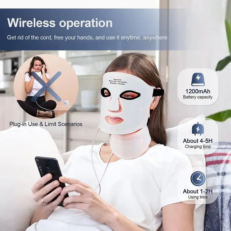 Revitalize Your Skin with the Silicone LED Mask: 7-Color Photon Therapy for Face and Neck