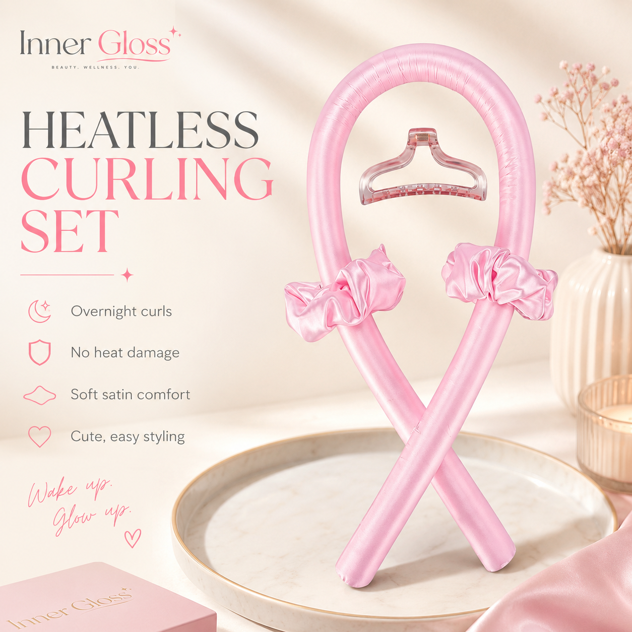 Transform Your Hair Overnight with Our Heatless Curling Rods - Achieve Soft, Shiny Curls Effortlessly!