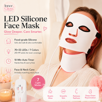 Revitalize Your Skin with the Silicone LED Mask: 7-Color Photon Therapy for Face and Neck