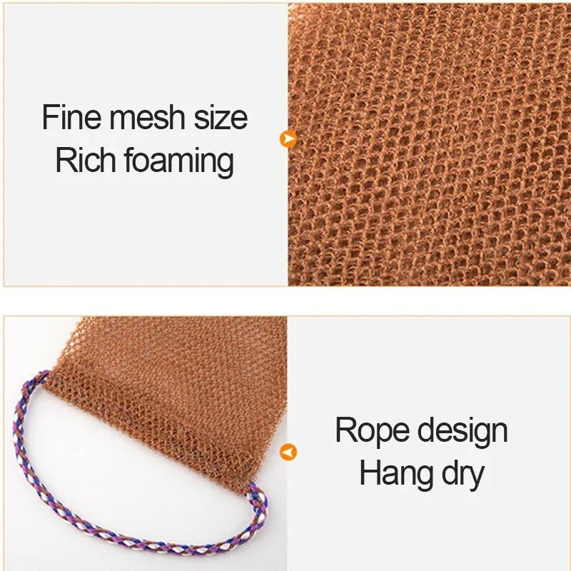 Exfoliating Body Scrub Tool African Net Skin Smoother Shower Puff Back Foam Towel